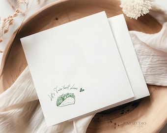 Plantilla para servilletas de cóctel "Taco Bout Love": Fiesta de compromiso (Descarga digital, 11 x 11 cm)