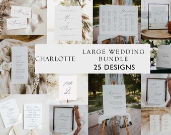 Minimalist Modern Wedding Bundle Template Digital Download Wedding Sign On the Day Wedding Stationery DIY Wedding Decor Wedding Reception