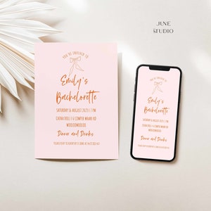 Unique Hens Party Invitation Template Editable Wavy Hens Do Bachelorette Party Hens Night Bridal Shower Invitation Phone Pink hand-drawn VA
