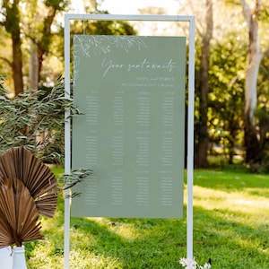 Sage Grün Hochzeit Sitzplan EDITIERBARE Eukalyptus Greenery Hochzeits Sitzplan Zeichen Druckbare Moderne Minimalistische Sitzplan Vorlage
