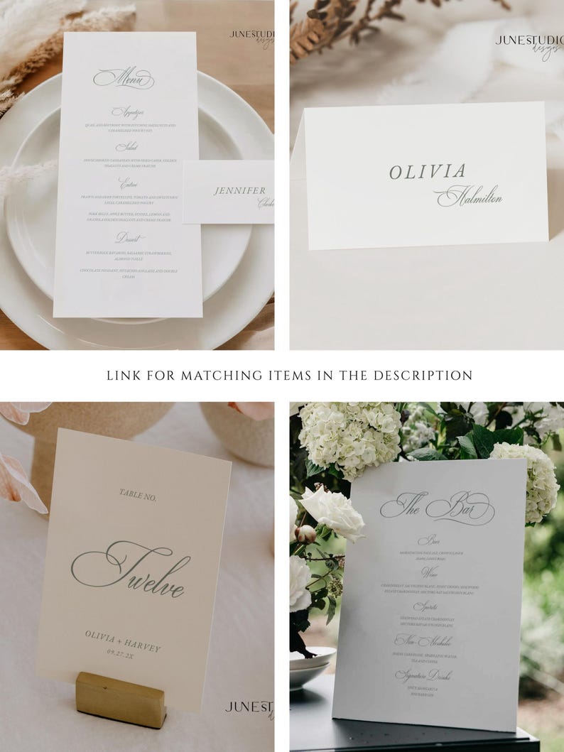 Vintage Green Wedding Bar Menu Sign: Timeless Classic Drink Station Menu Template (Digital, Editable) CLARA image 13