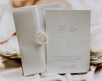 Minimalist Wedding Invitation Template: Simple Elegant Design (DIY Printable)