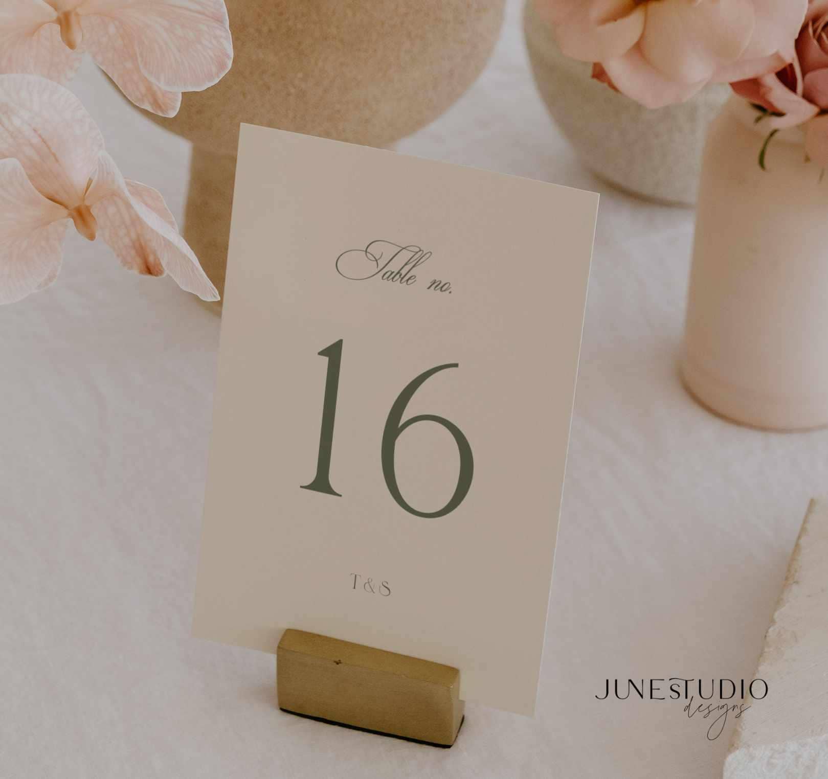 Sage Green Table Number Template Elegant Wedding Decor Editable Rustic Table Sign Modern Table Number Card for Bridal Shower and Event BLAIR