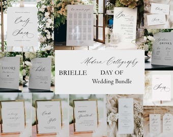 Elegant Script Wedding Bundle: Wedding Package, Reception Bundle, DIY Stationery & Signage Digital Templates (Editable, Printable) BRIELLE