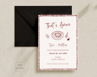 Pizza Engagement Party Invitation: Italian Theme (Digital Download)