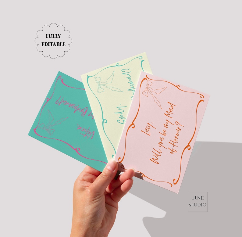 Hand Drawn Bridesmaid Proposal Card Template Printable - Etsy