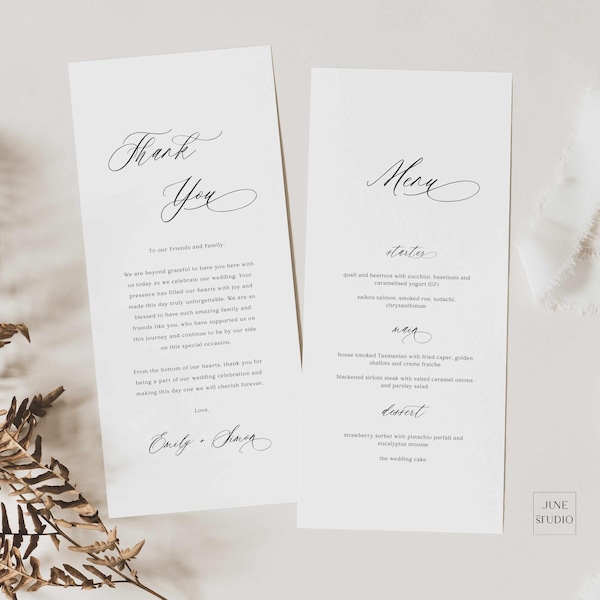 Ribbon Wedding Vows Booklet Template Black and Gold Vows Book Set of 2