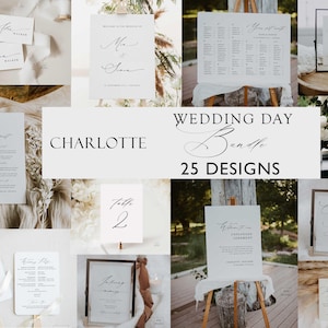 Minimalist Modern Wedding Bundle Template Digital Download Wedding Sign On the Day Wedding Stationery DIY Wedding Decor Wedding Reception