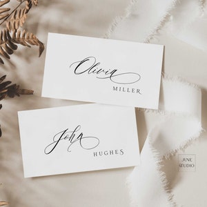 Name Card Template Boho Hochzeit Platzkarte Vorlage Druckbare Namenskarten Moderne minimalistische Tischkarte Vorlage Sofortiger Download BRIE