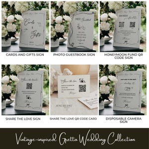 Hand-written Wedding Menu & Place Card Set, Vintage French Inspired Illustrated Table Seating ( Digital Template, Customizable) GRETTA image 12