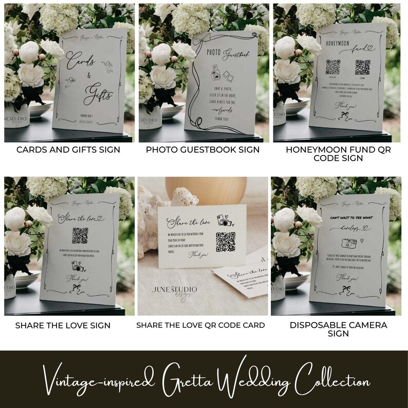 Hand-written Wedding Menu & Place Card Set, Vintage French Inspired Illustrated Table Seating ( Digital Template, Customizable) GRETTA image 12
