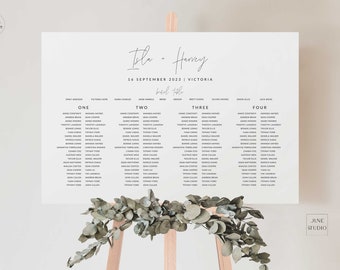 Modern Landscape Seating Chart Long Tables Minimal Script Wedding Seating Plan Wedding Seating Chart Board Simple Seating Plan Sign- ISLA