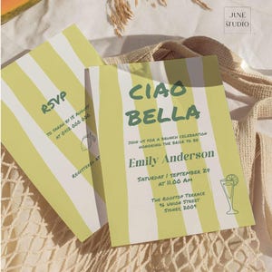 Ciao Bella Bridal Shower Invite Template Lemon Fun Italian Summer Party Bachelorette invitation Italy Themed Baby Invitation La Dolce Vita
