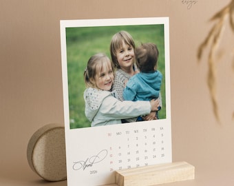 2026 Photo Calendar, Personalized Gift, Desk Calendar, Unique Family Keepsake– Editable, Printable