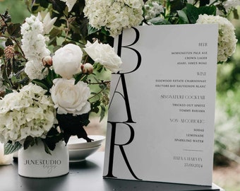 Minimalist Wedding Bar Menu Sign Template Chic Drinks Menu Signage Open Bar Wedding Table Sign Template Signature Cocktails Editable 11x14