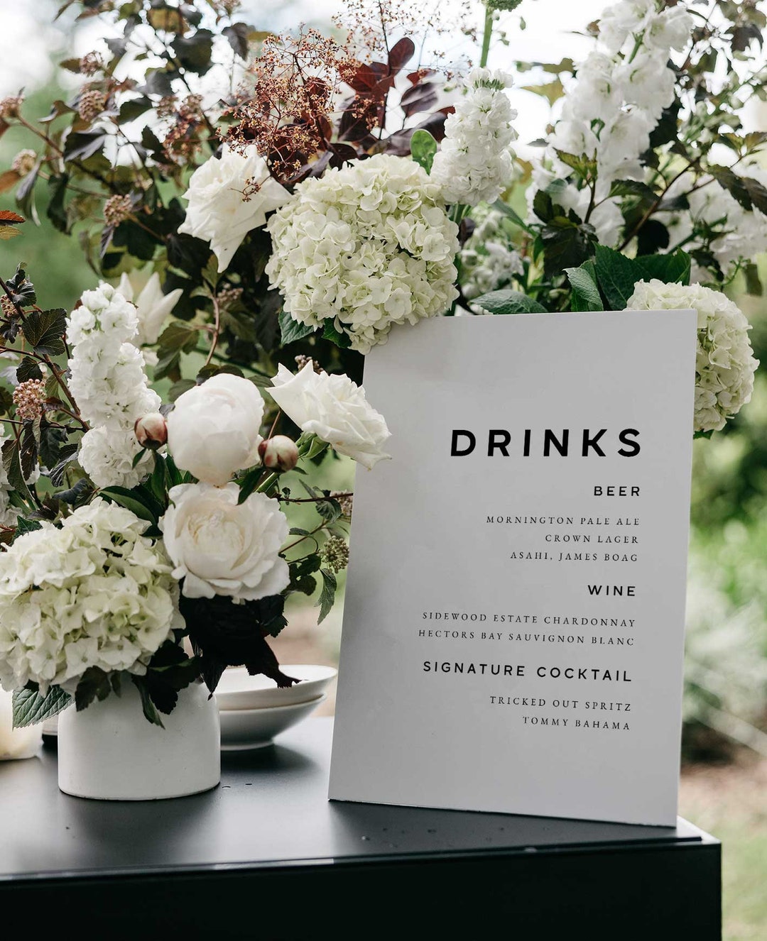 Modern Bar Menu Sign Template Editable Minimalist Drink Menu Sign ...