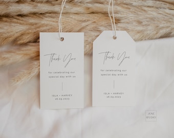 Minimalist Wedding Favor Tag Template: Elegant Thank You Label ( Editable, Printable) ISLA