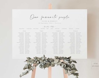 Wedding Seating Chart Template Long Tables Wedding Seating Plan Wedding Seating Board Printable Template Seating Planner Landscape - ELIZA