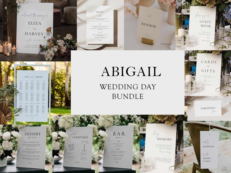 Minimalist Wedding Dessert Bar Menu Sign: Cupcake Sweets Favor Station (Editable, Digital Template) ABIGAIL image 9