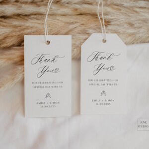 Modern Wedding Favour Template Printable Elegant Thank you Tag DIY Wedding Favor Label Instant Download Editable Favour Label Gift Tag BRI