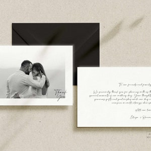 Minimalistische Hochzeit Dankeskarte Vorlage Bearbeitbares Foto Danke Karte Hochzeit Printable Modern Personalisieren Danke Hinweis Benutzerdefinierte Eliza