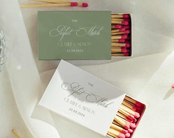 Sage Green Wedding Matchbox Favor Label: Modern Vintage (Digital Template, Editable) BLAIRE