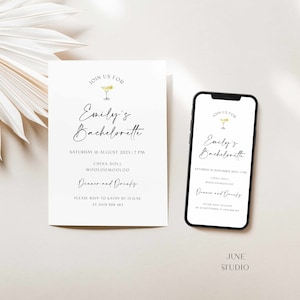 Minimalist Hens Party Invitation Template Editable Classy Hens Do Bachelorette Party Hen Night Bridal Shower Phone Invitation Digital Invite