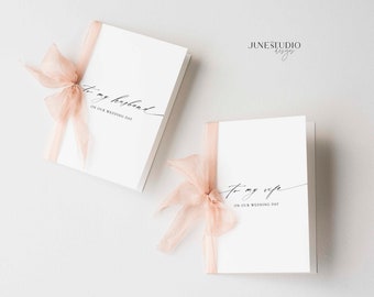 To My Husband To My Wife On Our Wedding Day Card Template Ribbon Wedding Vows Booklet Vows Book Set of 2 Letter To My husband Letter To Wife