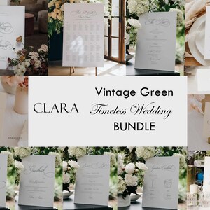 Vintage Green Wedding Bar Menu Sign: Timeless Classic Drink Station Menu Template (Digital, Editable) CLARA image 9