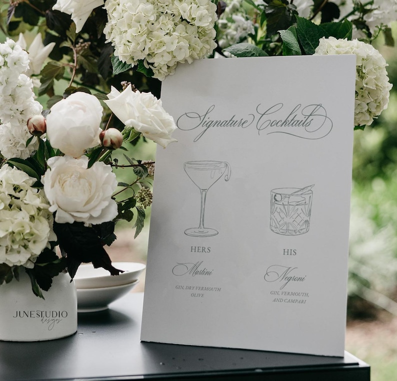 Vintage Green Wedding Bar Menu Sign: Timeless Classic Drink Station Menu Template (Digital, Editable) CLARA image 10