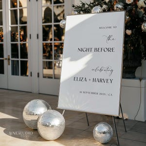 The Night Before Welcome Sign Template Modern Minimal Rehearsal Dinner Welcome Sign Welcome to the Night Before Printable Instant Download