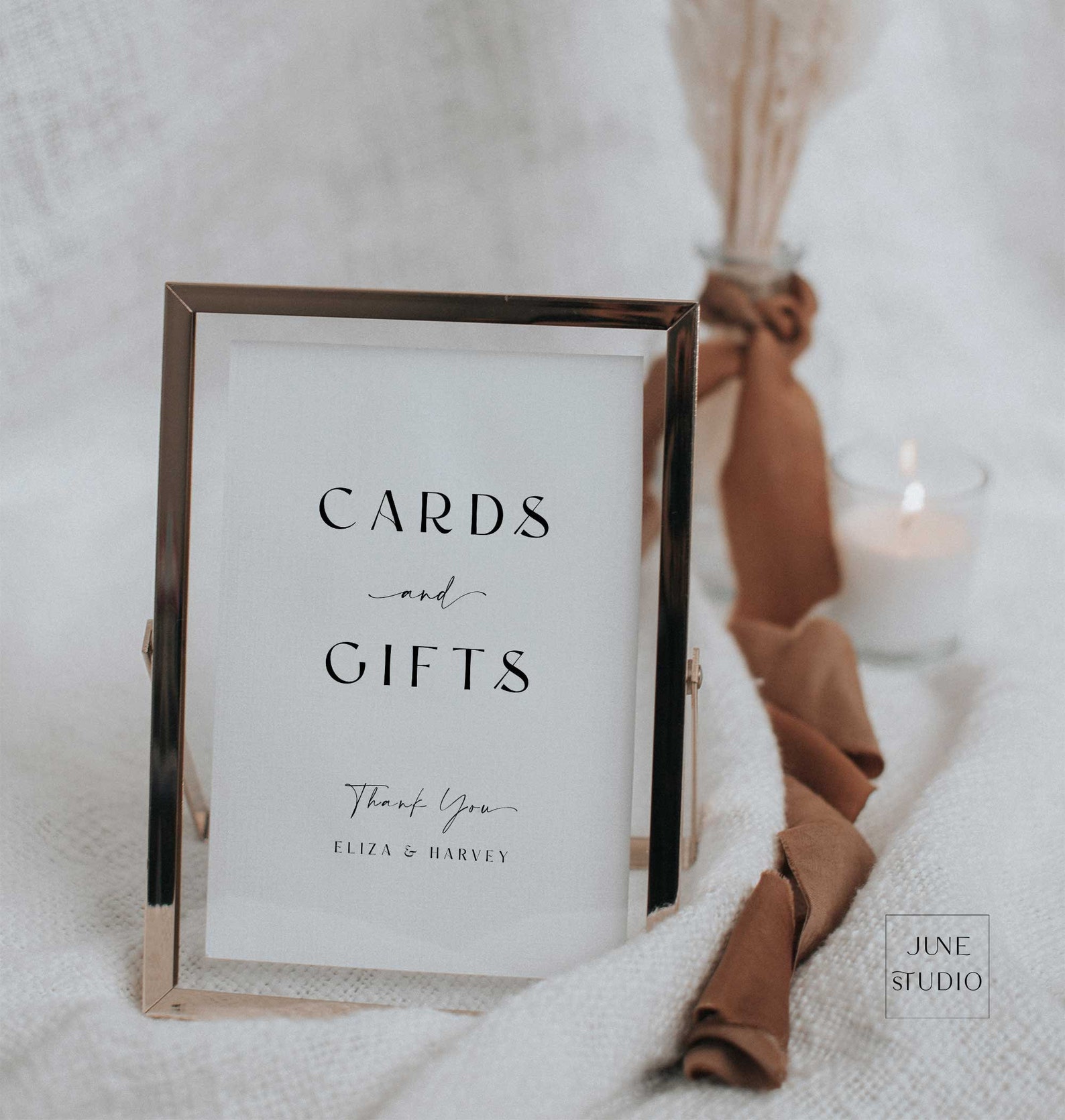 Modern Wedding Cards and Gifts Sign Template Editable Minimal Gift and ...
