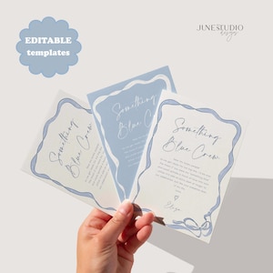 Something Blue Crew Card Template Bow Blue Crew Proposal Be My Something Blue Proposal Card Bridesmaid Proposal Personalized Editable