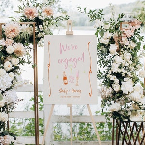 Hand drawn Engagement Party Welcome Sign Hand-painted Welcome To our engagement decor Wedding DIY Bridal Shower Bachelorette Party Birthday