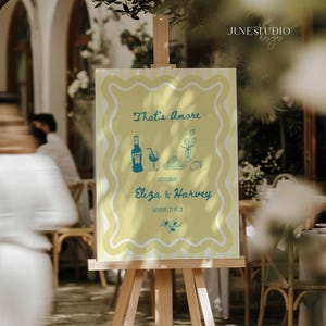 That&#39;s Amore Engagement Party Welcome Sign Template Hand drawn Pasta La Dolce Vita The Day Before Welcome Couple Shower Italian Themed Wavy