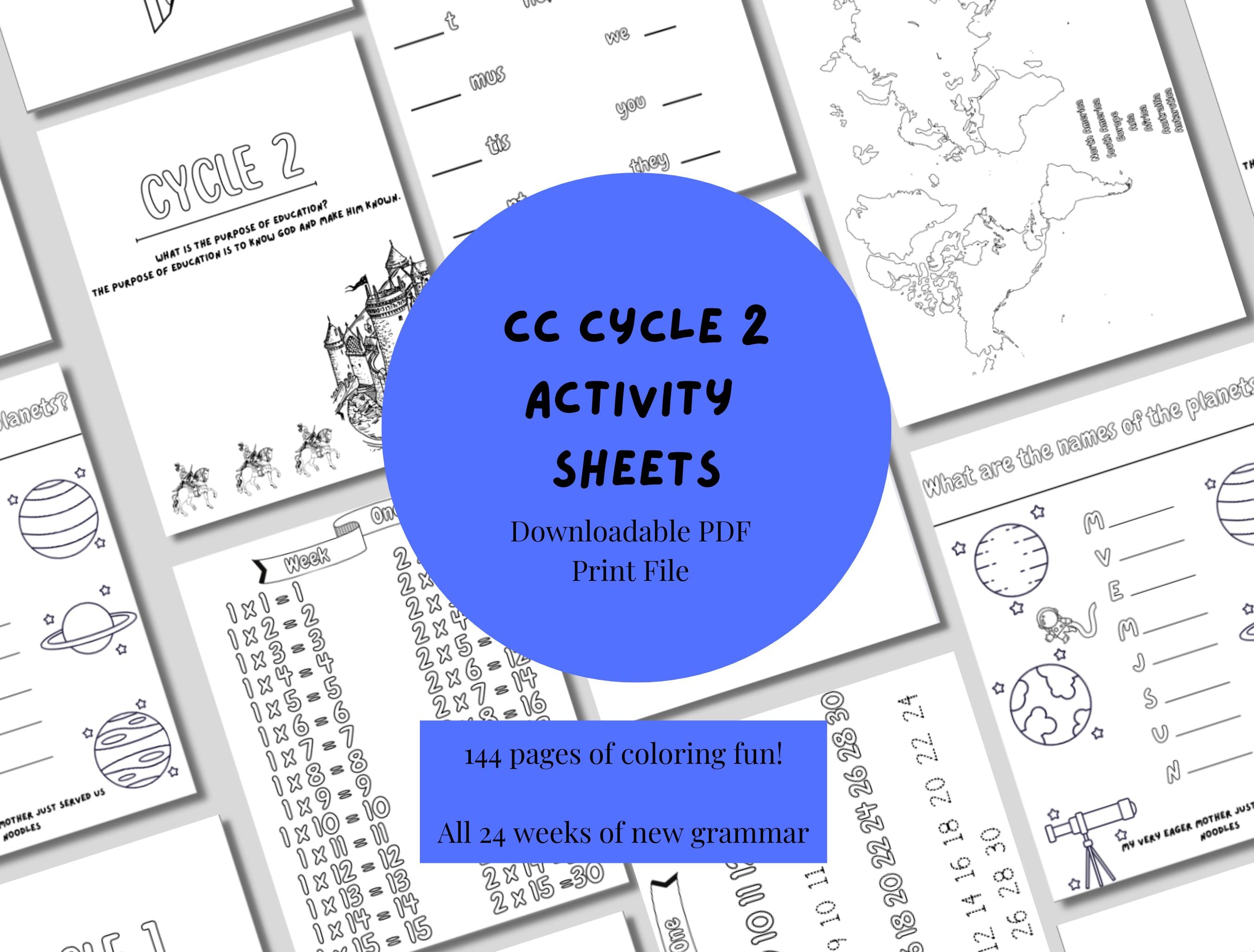 Classical Conversations Cycle 2 Complete Memory Work Activity Sheets | Instant Download | Homeschool Printable