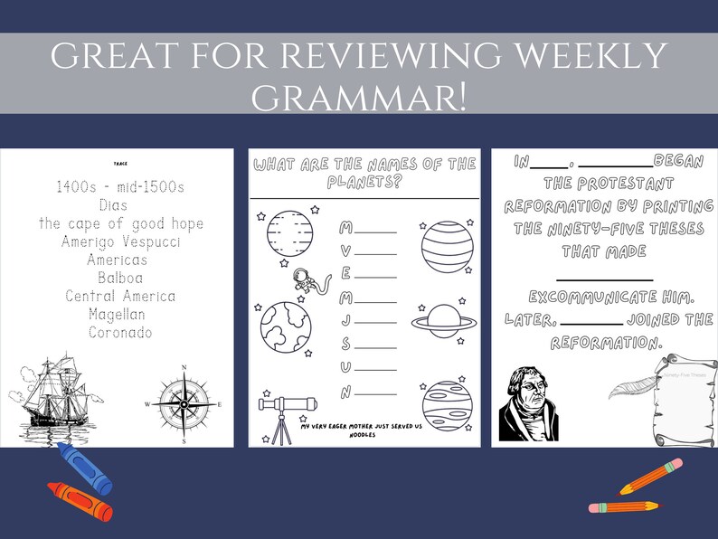 Classical Conversations Cycle 2 Complete Memory Work Activity Sheets ...