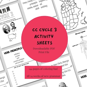 Classical Conversations Cycle 3 Complete Memory Work Activity Sheets ...