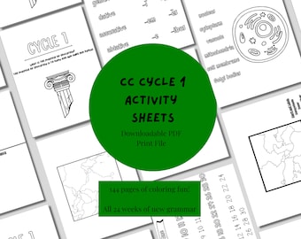 Classical Conversations Cycle 1 Complete Memory Work Activity Sheets | Instant Download | Homeschool Printable