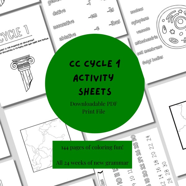 Classical Conversations Cycle 1 Complete Memory Work Activity Sheets | Instant Download | Homeschool Printable