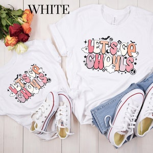 Lets Go Ghouls Retro Halloween Camisa, Mommy and Me Outfits Halloween Disfraces Ghoul