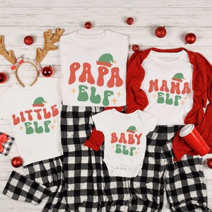 Family Elf Matching Christmas Shirts, 2024 Christmas T-Shirts, Christmas Gift Tees, Matching Christmas, Mama Elf, Papa ELf, Baby Elf