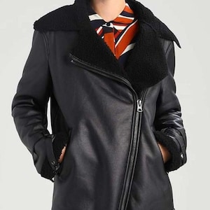 Plus size shop shearling jacket