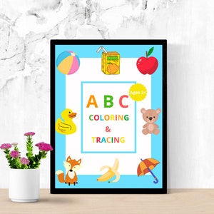 ABC Coloring & Tracing Book | Handwriting Activity Books For Kids | Printable Line Tracing Worksheets | 81 Pages