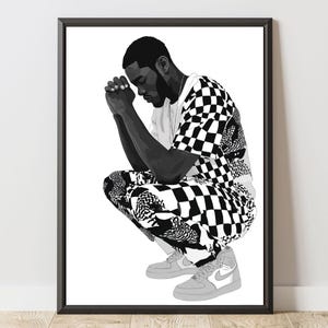 Black Art Print | Black Man Wall Art | African American Prayer Art | Urban Fashion Print | Ethnic Art | Minimalist Print Art | Modern Art