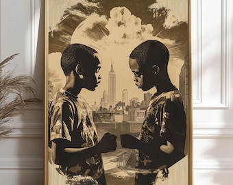Schwarzer Junge Kunst | Schwarze Kultur Kunstdruck | Ermächtigende Bruderschaft Wand Kunst | Afroamerikanische Kunst | Urban Jugend Porträt | Afrozentrisches Dekor