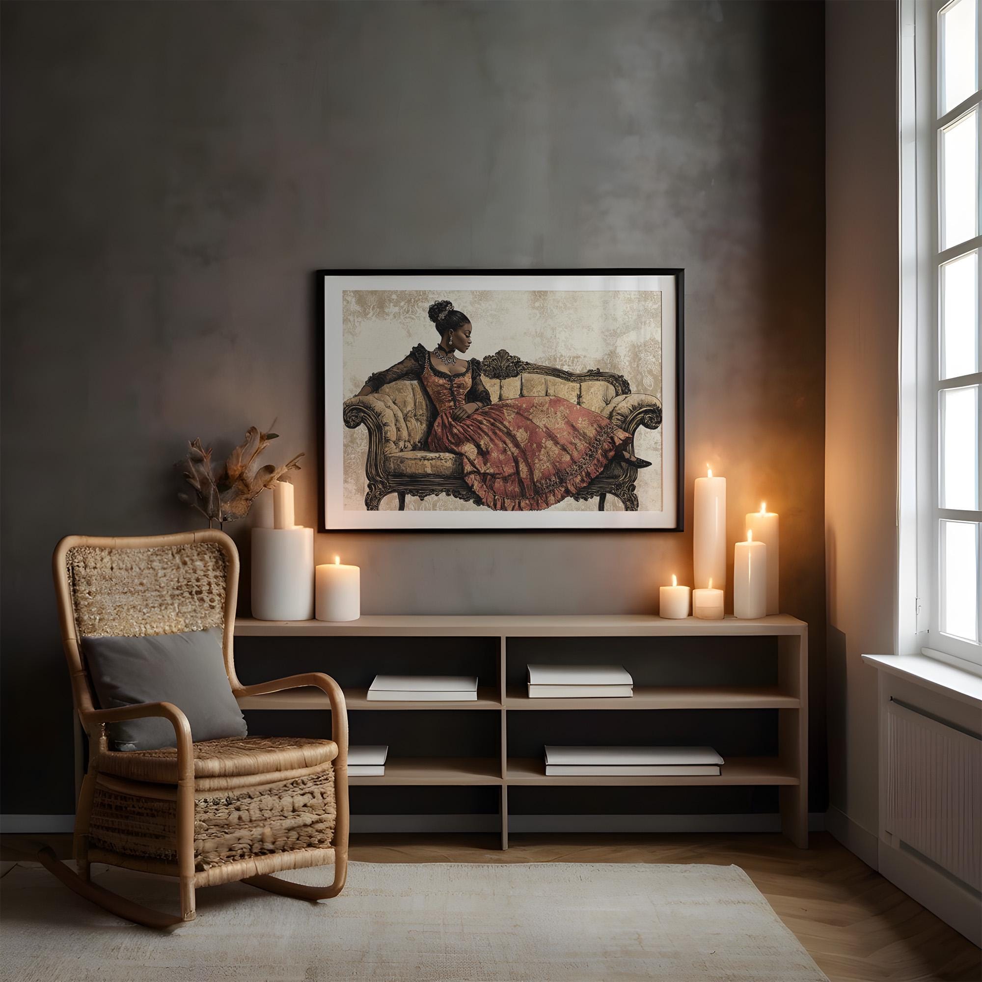 Vintage African American Victorian Art Print – Black Woman Regency ...