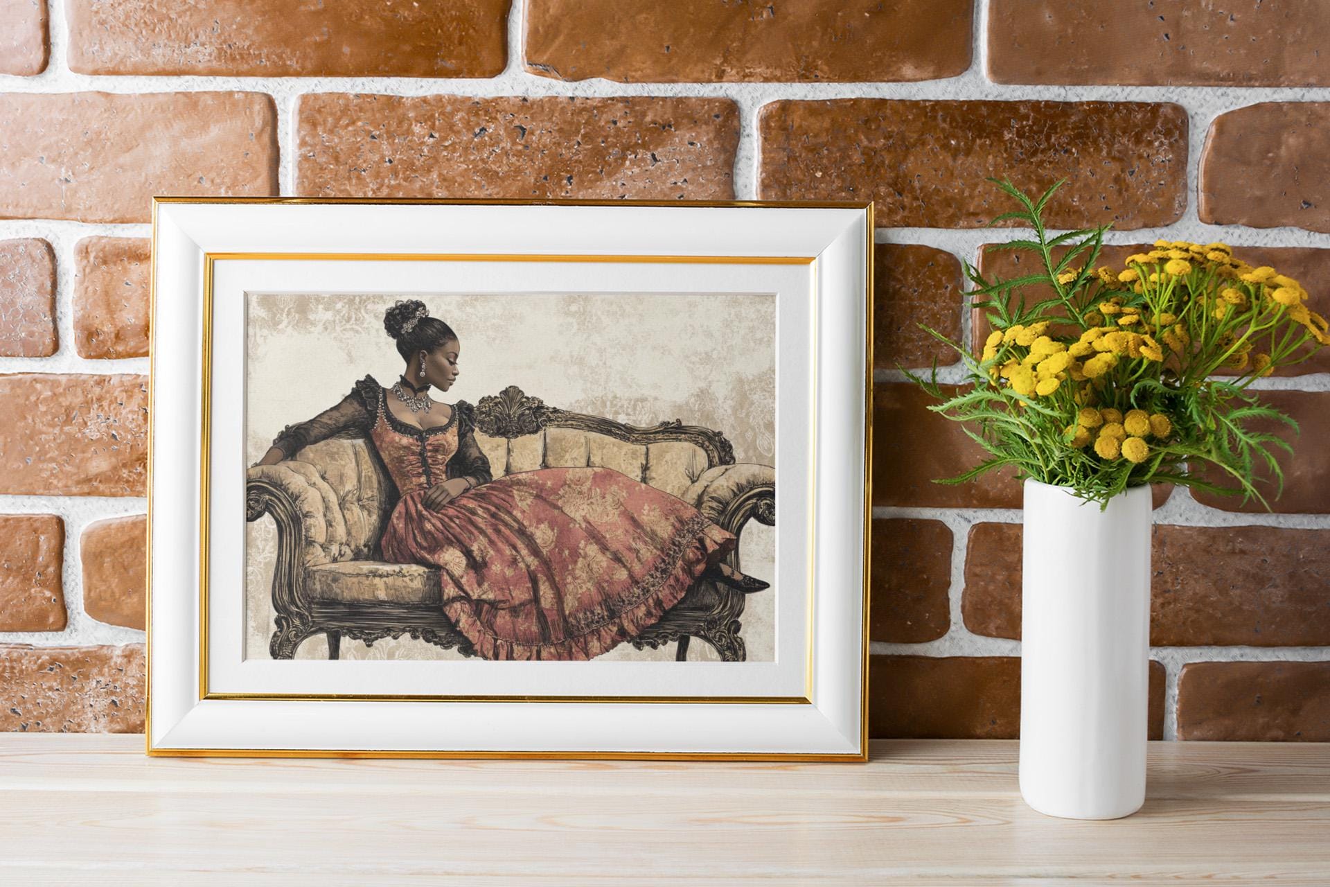 Vintage African American Victorian Art Print – Black Woman Regency ...