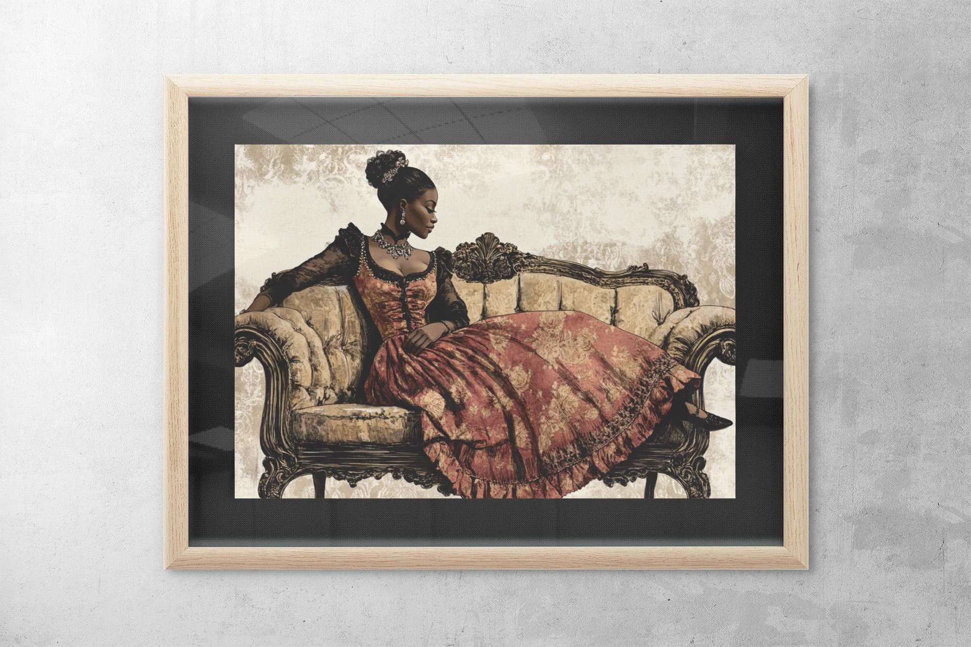 Vintage African American Victorian Art Print – Black Woman Regency ...