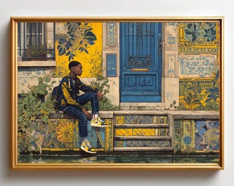 Black Boy Art | African American Art | Afrocentric Wall Art Print | Black Art Print | Sneakerhead Wall Art | Black Culture Fashion Art Print